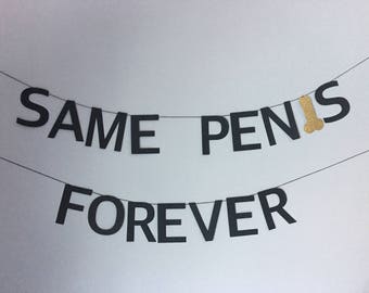 Same Penis Forever Bachelorette Party Banner Decoration naughty bride penis banner