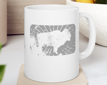 Bison Lover Mug, Bison Gifts, Wildlife Enthusiast Gift, Graphic Coffee Cup, Unique Buffalo Design