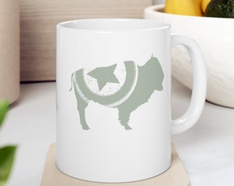 Graphic Bison Mug, Buffalo Coffee Cup, Animal Lover Gift, Nature Inspired, Unique Mug