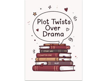 Plot Twist Wall Art, Reading Nook Poster, Plot Twist Humor, Earthy Vintage