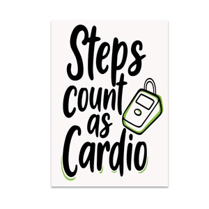 Fitness Goal Poster, Fitness Wall Art, Pedometer Graphic, Inspire Fitness