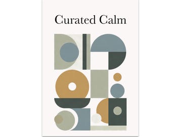 Geometric Wall Art, Earthy Color Poster, Living Room Art, Homeowner
