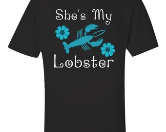 Lobster Couples Shirt Set, Cute Relationship Tee, His and Her Matching T-shirt, Couple Gift