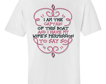 Captain of this Boat T-shirt, Husband Gift, Wife Gift, Nautical Tee, Funny Shirt, Boat Lover Gift, Sailing Shirt