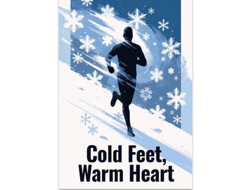 Winter Sport Poster, Snowy Path Wall Art, Winter Running, Inspire Athlete