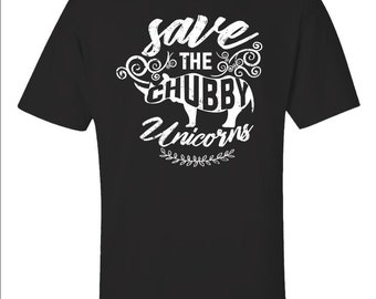 Save The Chubby Unicorn Shirt, Rhino Lover Gift Tee, Cute Rhino Graphic Tee