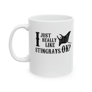 Sea Life Coffee Mug: Glossy Stingray Design (Dishwasher & Microwave Safe)