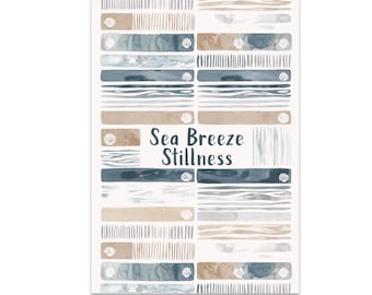 Coastal Beach Poster, Living Room Wall Art, Coastal Living, Weathered Stripe