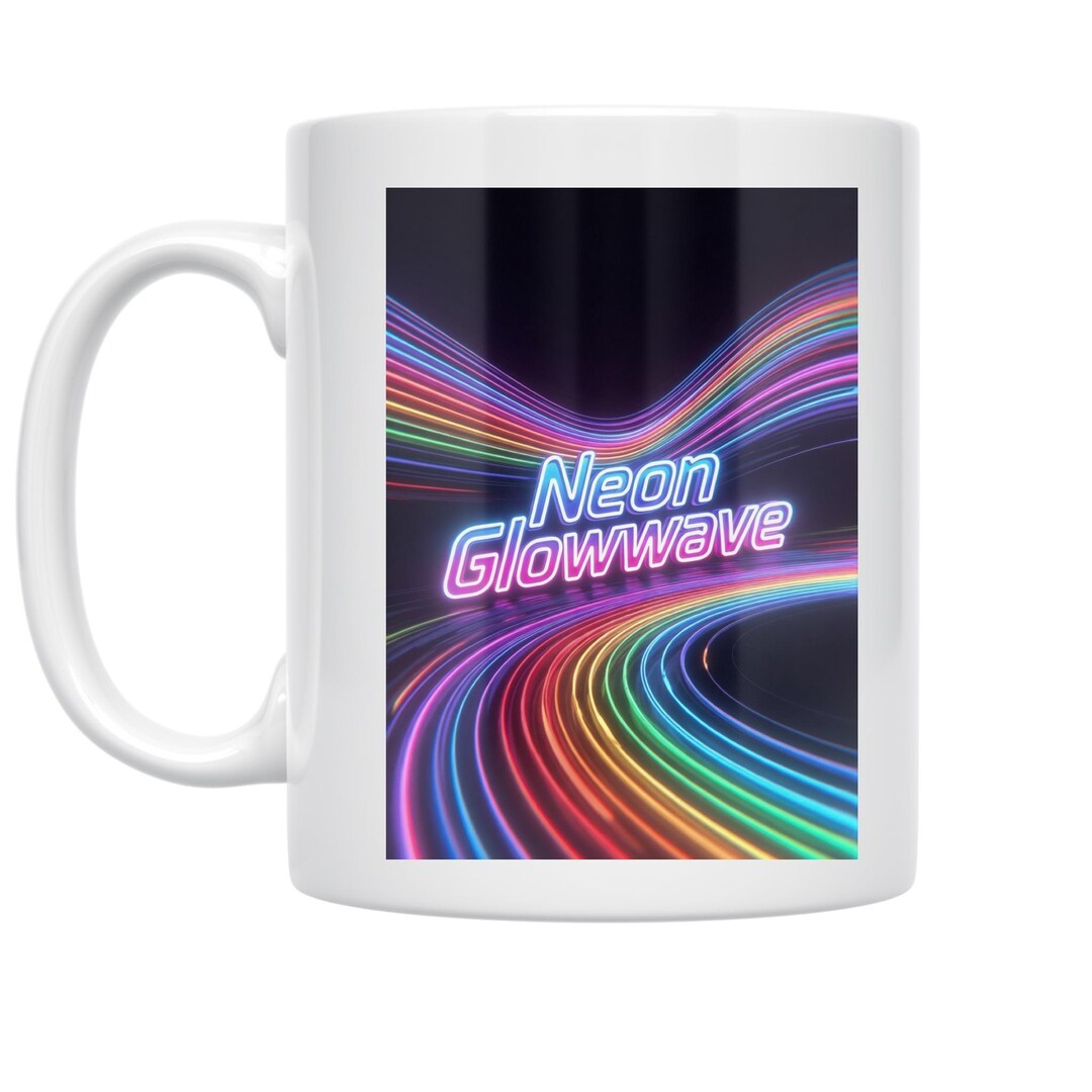 Neon Glowwave Mug, Neon Coffee Mug, Neon Swirling Band, Afternoon ...
