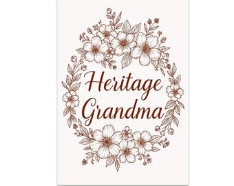 Floral Wreath Poster, Living Wall Art, Cultural Pattern, Grandma Heritage