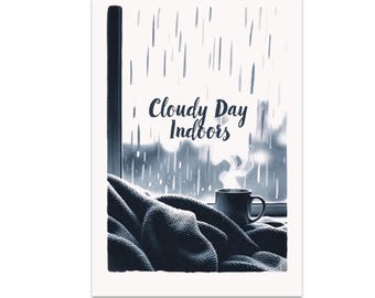 Rainy Poster, Steaming Wall Art, Streaked Window