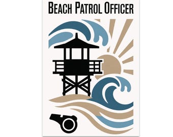 Coastal Poster, Lifeguard Wall Art, Coastal Lifeguard, Beach House Wall
