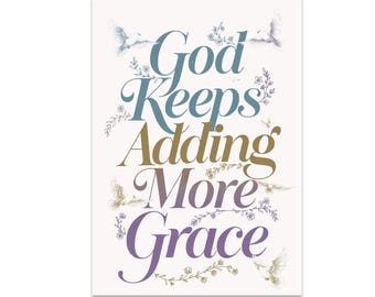 Hope Wall Art, Bedroom Decor Poster, Abundant Grace, Living