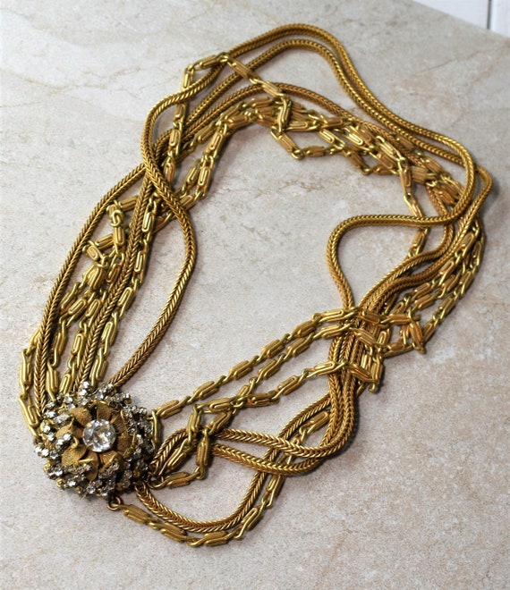 Miriam Haskell Multi Chain Necklace - image 1