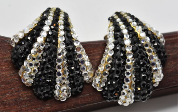 Black And White Swarovski Crystal Shell Design Ea… - image 2