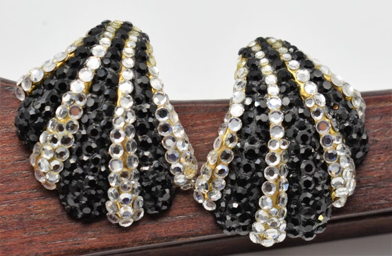 Black And White Swarovski Crystal Shell Design Ea… - image 6