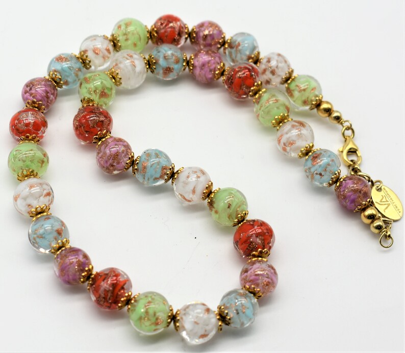 Collier En Verre De Murano Vintage - Bijou Artisanal Coloré Sans Marque, Occasion