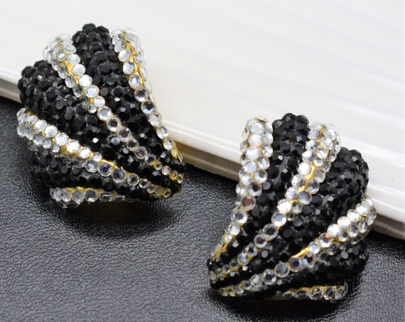 Black And White Swarovski Crystal Shell Design Ea… - image 7