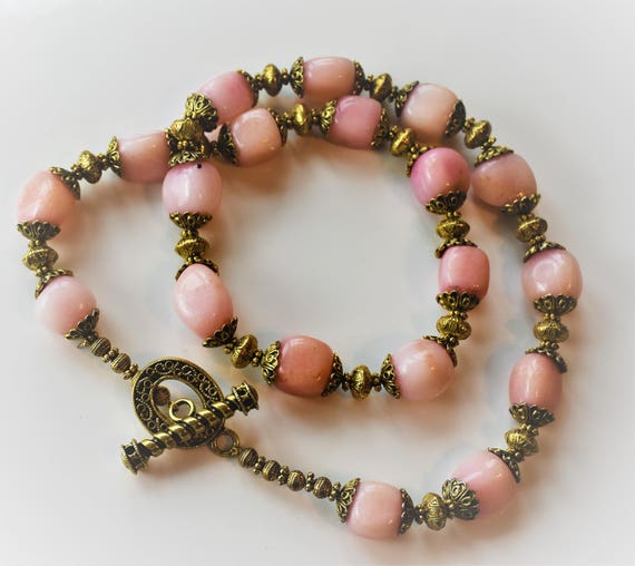 Rose Quartz Necklace- Vintage - image 1