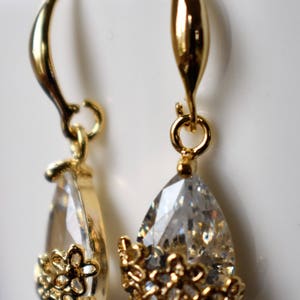 Romantic Gold Crystal Drop Earrings image 6