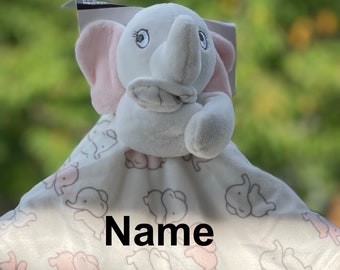 Elephant, Personalized blankie, lovie, security blanket, Baby Blanket, Monogrammed Baby Blanket, Monogrammed, personalized, Embroidered