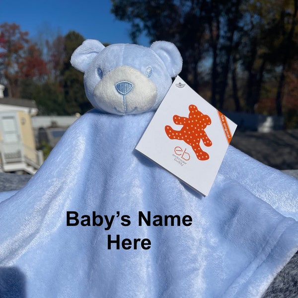 Teddy Bear, Personalized blankie, lovie, security blanket, Baby Blanket, Monogrammed Baby Blanket, Monogrammed, personalized, Embroidered