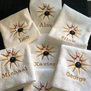 Personalized Embroidered Bowling Towel: Custom Sports Gift