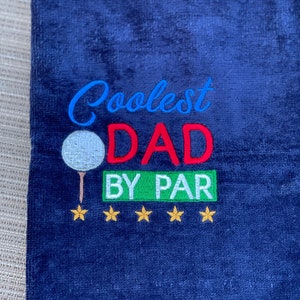 Golf Towel  Personalized Monogrammed, #1 Mom, Best Mom By Par, Groomsmen Gifts, # 1 Dad, Father of the Bride, Best Grandpa By Par