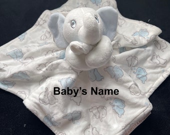Elephant, Personalized blankie, lovie, security blanket, Baby Blanket, Monogrammed Baby Blanket, Monogrammed, personalized, Embroidered