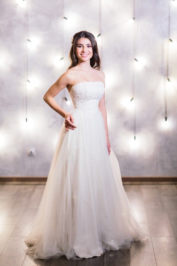 Corset Wedding Dress Traditional Classic Wedding Strapless Etsy