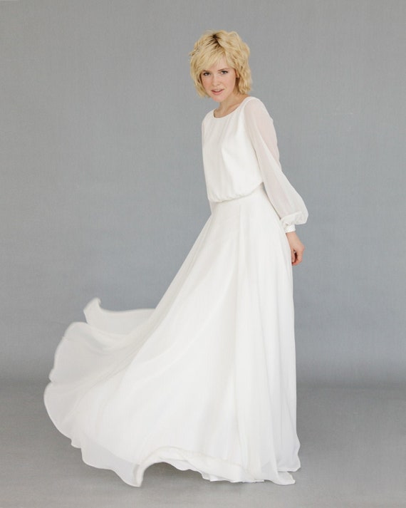 etsy long sleeve wedding dress