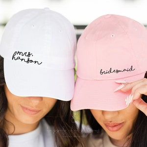 Bridesmaid baseball hat- bridal party baseball cap trucker hat bachelorette party favors- squad bride tribe personalized custom logo hat