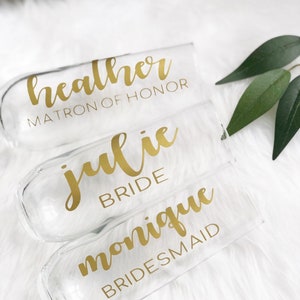 PLASTIC Personalized bridesmaid champagne flute gift for bridesmaid proposal box- bridesmaid gift idea- personalized bridal party flutes