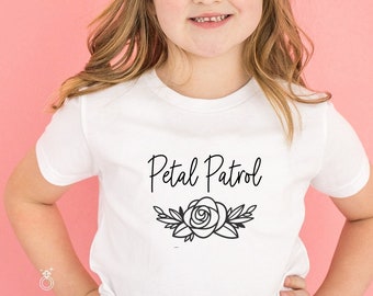 petal patrol shirt flower girl kids gifts children t-shirt box idea flower girl proposal cup wedding day bridal party gift wedding day