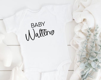 Personalized last name baby body suit- Gender Neutral baby gift- pregnancy reveal ideas- baby name bodysuit - Custom baby clothing