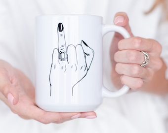 wedding ring finger mug- bride mug- future mrs mugs- engagement gift idea- wifey mug- engaged af mug- wedding day gift ideas