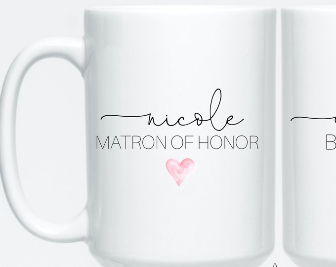 bridesmaid coffee mugs- bridesmaid cups- personalized bridesmaid proposal box gifts- bridal party mugs- custom mug- maid of honor mug