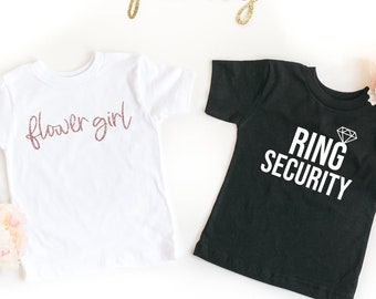 flower girl ring security shirts- petal patrol ring bearer children t-shirt- gift for flower girl ring bearer-