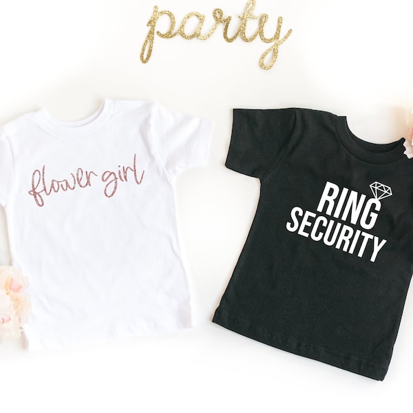 flower girl ring security shirts- petal patrol ring bearer children t-shirt- gift for flower girl ring bearer-