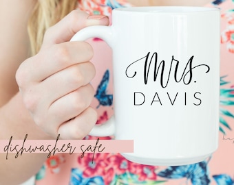 personalized mrs mug- bride mug- future mrs mugs- engagement gift idea- wifey mug- engaged af mug- wedding day gift ideas dishwasher safe