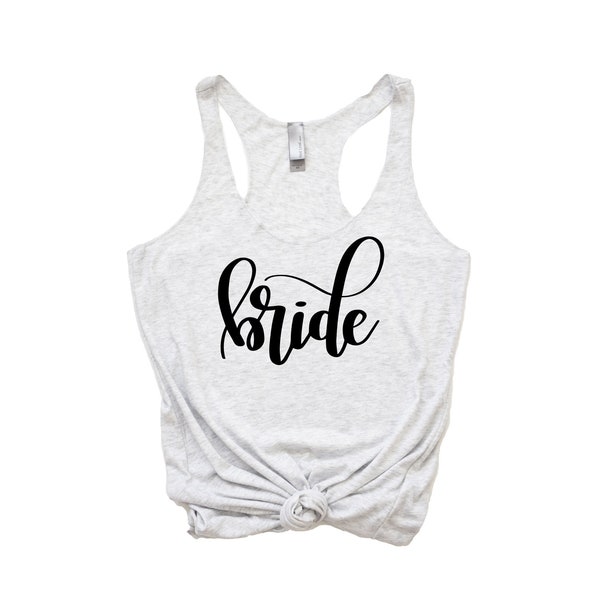 Rose gold bride tank top shirt- bride to be shirt- personalized tank top- rose gold shirts- bride gift racerback t-shirt- custom bride shirt