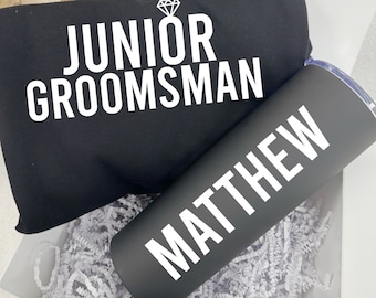 Junior groomsman proposal set- will you be my groomsman - junior groomsman tumbler shirt best man-jr. groomsmen proposal gift box idea