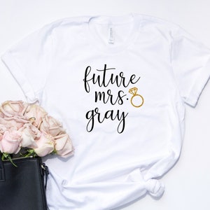 Personalized future mrs tank top engagement gift shirt for bride to be future mrs gift idea bride box gift set bride tank custom shirt image 1