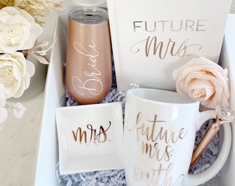 future mrs gift box- bride gifts- bridal shower gifts- personalized wifey gift- wedding bride mug- bride gift box engagement box idea bridal