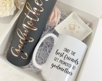 Godmother proposal gift only the best friends get promoted to tumbler surprise reveal pregnancy Annoucement madrina godparents proposal box