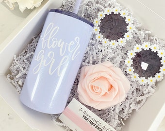 Flower girl proposal gift box- will you be my flower girl- petal patrol- gift for flower girl sippy cup water bottle- flower girl tumblers