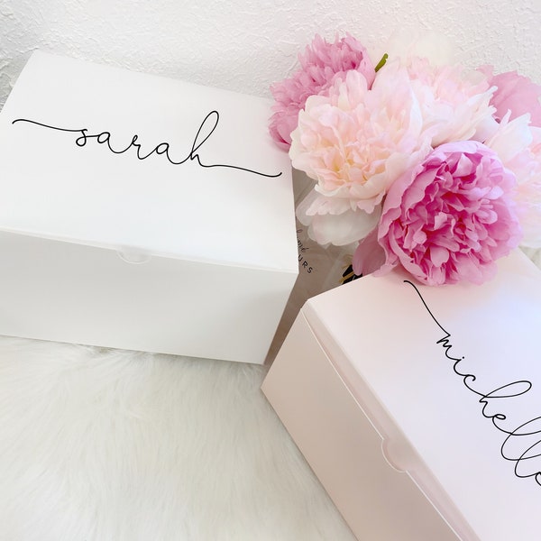 Bridesmaid proposal boxes- gift boxes with names- will you be my bridesmaid boxes- personalized custom gift boxes- bridesmaids gifts 8x8