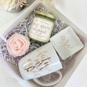 Future mrs mug- personalized bride gift box set - bride engagement gift box- champagne flute bride to be- future mrs ring dish- engaged idea