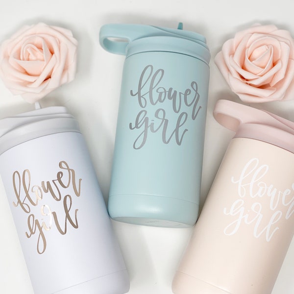 Flower girl water bottles- baby flower girl gift- flower girl proposal box- will you be my flower girl- petal patrol cup- personalized cup