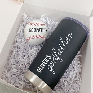 Godfather proposal box- will you be my godfather - godparents proposal- The Godfather tumbler BASEBALL- baptism gift idea for godparents